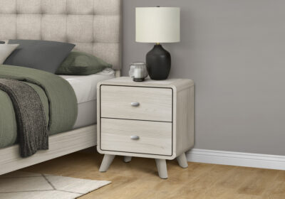 BEDROOM SET - 2 DRAWER NIGHTSTAND / GREY OAK FINISH
