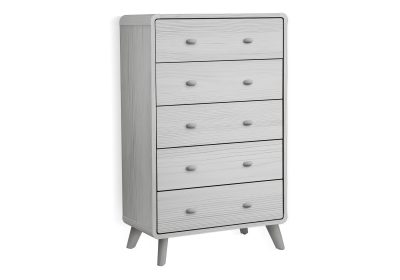 BEDROOM SET - 5 DRAWER CHEST / GREY OAK FINISH