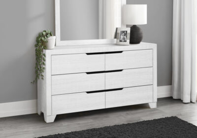 BEDROOM SET - 6 DRAWER DRESSER / WHITE FINISH
