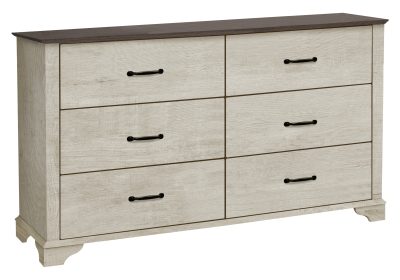 BEDROOM SET - 6 DRAWER DRESSER / BLEACHED OAK FINISH / OAK