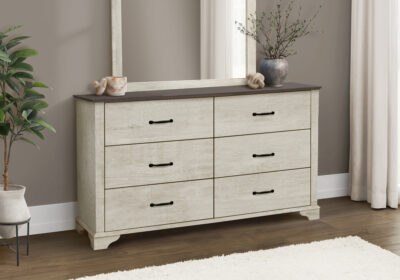 BEDROOM SET - 6 DRAWER DRESSER / BLEACHED OAK FINISH / OAK