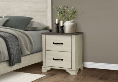 BEDROOM SET - 2 DRAWER NIGHTSTAND / BLEACHED OAK / OAK TOP