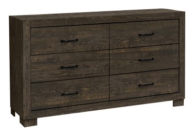 BEDROOM SET - 6 DRAWER DRESSER / RUSTIC OAK FINISH