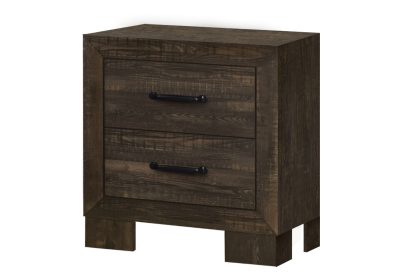 BEDROOM SET - 2 DRAWER NIGHTSTAND / RUSTIC OAK FINISH