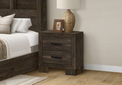 BEDROOM SET - 2 DRAWER NIGHTSTAND / RUSTIC OAK FINISH