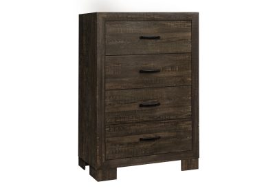 BEDROOM SET - 4 DRAWER CHEST / RUSTIC OAK FINISH