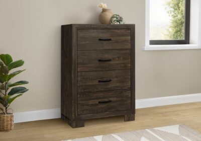 BEDROOM SET - 4 DRAWER CHEST / RUSTIC OAK FINISH