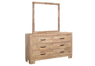 BEDROOM SET - 6 DRAWER DRESSER / MEDIUM OAK FINISH