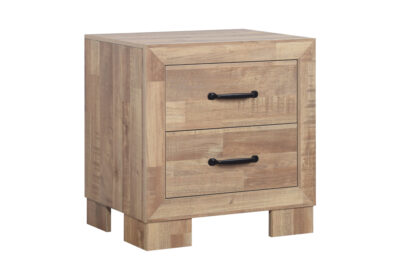 BEDROOM SET - 2 DRAWER NIGHTSTAND / MEDIUM OAK FINISH