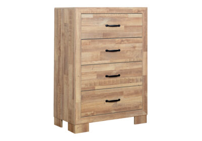 BEDROOM SET - 4 DRAWER CHEST / MEDIUM OAK FINISH