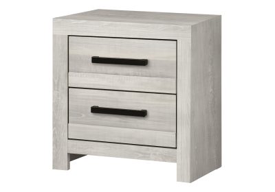 BEDROOM SET - 2 DRAWER NIGHTSTAND / GREY RECLAIMED