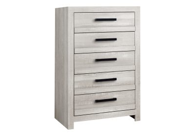 BEDROOM SET - 5 DRAWER CHEST / GREY RECLAIMED
