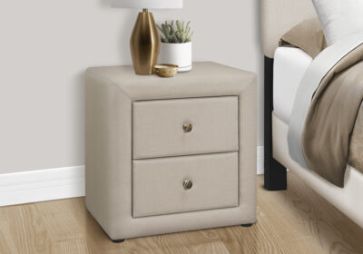 NIGHTSTAND - 21"H / BEIGE LINEN