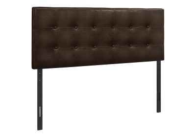 BED - FULL SIZE / BROWN LEATHER-LOOK HEADBOARD ONLY