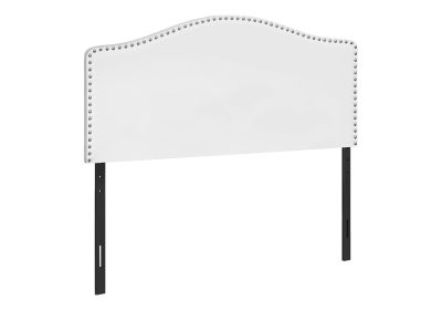 BED - FULL SIZE / WHITE LEATHER-LOOK HEADBOARD ONLY