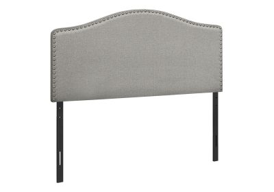 BED - FULL SIZE / GREY LINEN HEADBOARD ONLY