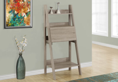 COMPUTER DESK - 61"H / DARK TAUPE LADDER STYLE