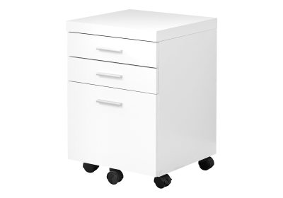 FILING CABINET - 3 DRAWER / WHITE ON CASTORS