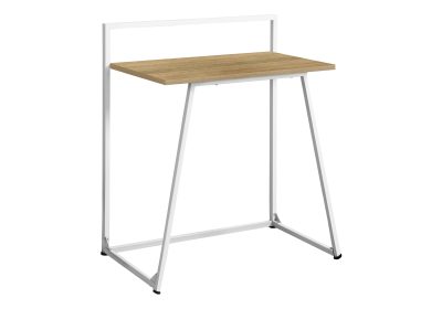 COMPUTER DESK - 30"L / JUVENILE NATURAL / WHITE METAL