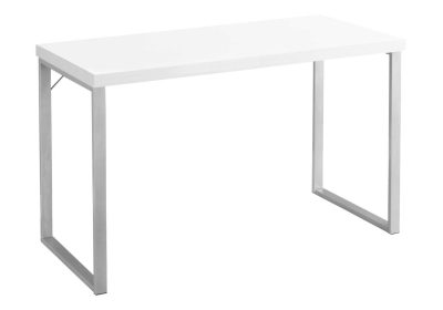 COMPUTER DESK - 48"L / WHITE / SILVER METAL