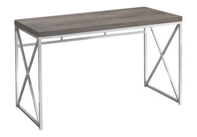 COMPUTER DESK - 48"L / DARK TAUPE / CHROME METAL