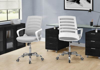 OFFICE CHAIR - WHITE / GREY MESH / MULTI POSITION