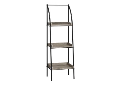 BOOKCASE - 48"H / DARK TAUPE / BLACK METAL