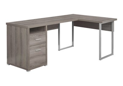COMPUTER DESK - 80"L / DARK TAUPE LEFT OR RIGHT FACING