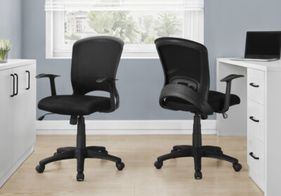 OFFICE CHAIR - BLACK MESH MID-BACK / MULTI-POSITION