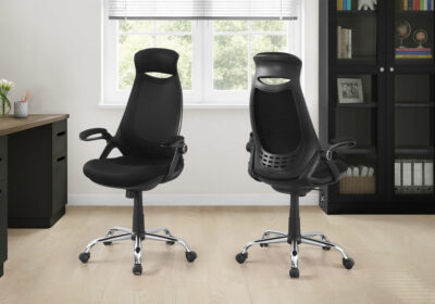 OFFICE CHAIR - BLACK MESH / CHROME HIGH-BACK EXECUTIVE