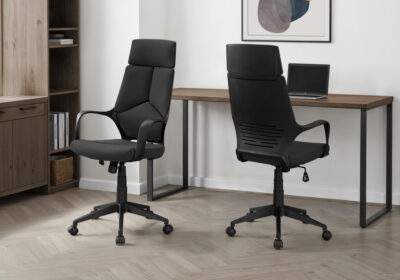 OFFICE CHAIR - BLACK / BLACK FABRIC / HIGH BACK EXECUTIVE