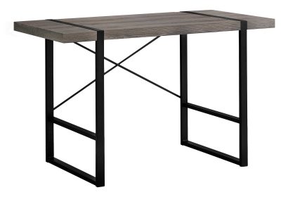 COMPUTER DESK - 48"L / DARK TAUPE / BLACK METAL