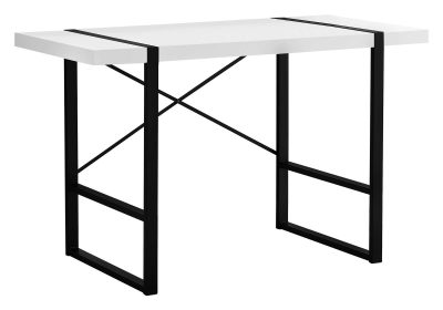 COMPUTER DESK - 48"L / WHITE / BLACK METAL