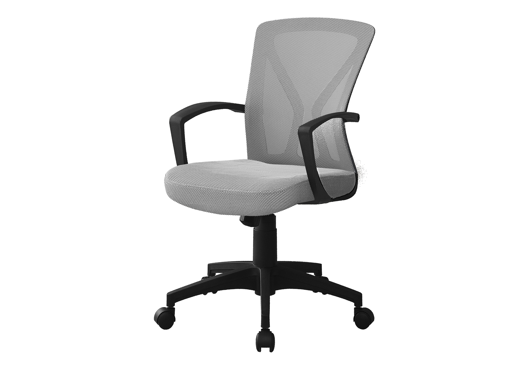 OFFICE CHAIR - GREY / BLACK BASE ON CASTORS - Image 2