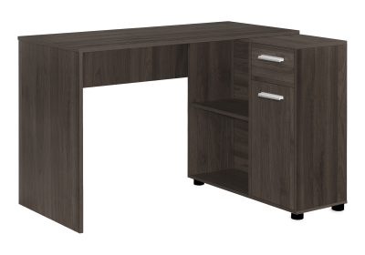 COMPUTER DESK - 46"L / BROWN OAK / STORAGE CABINET