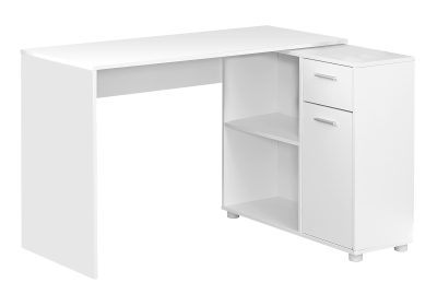 COMPUTER DESK - 46"L / WHITE WITH A STORAGE CABINET