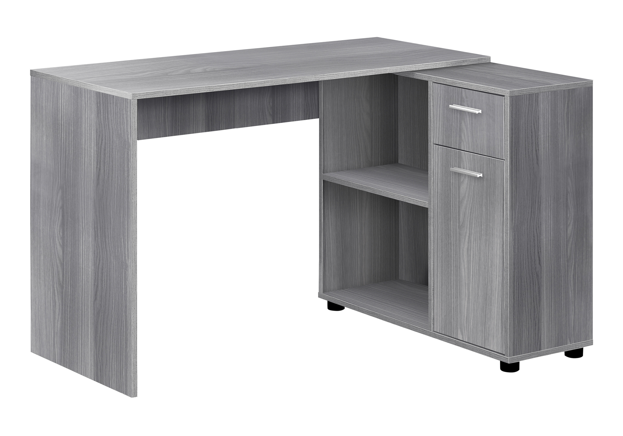 COMPUTER DESK - 46"L / GREY WITH A STORAGE CABINET - Image 2