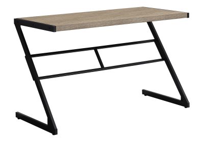 COMPUTER DESK - 48"L / DARK TAUPE / BLACK METAL