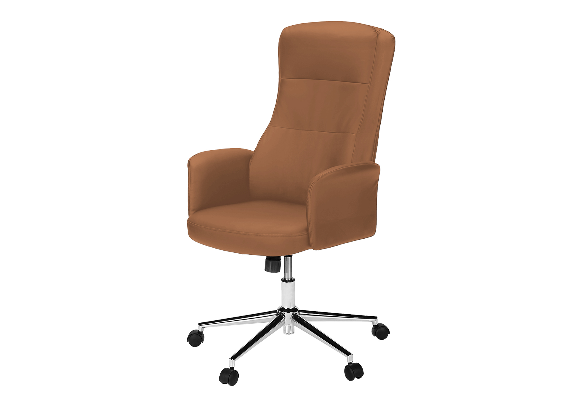 OFFICE CHAIR - BROWN LEATHER-LOOK / HIGH BACK EXECUTIVE - Image 2