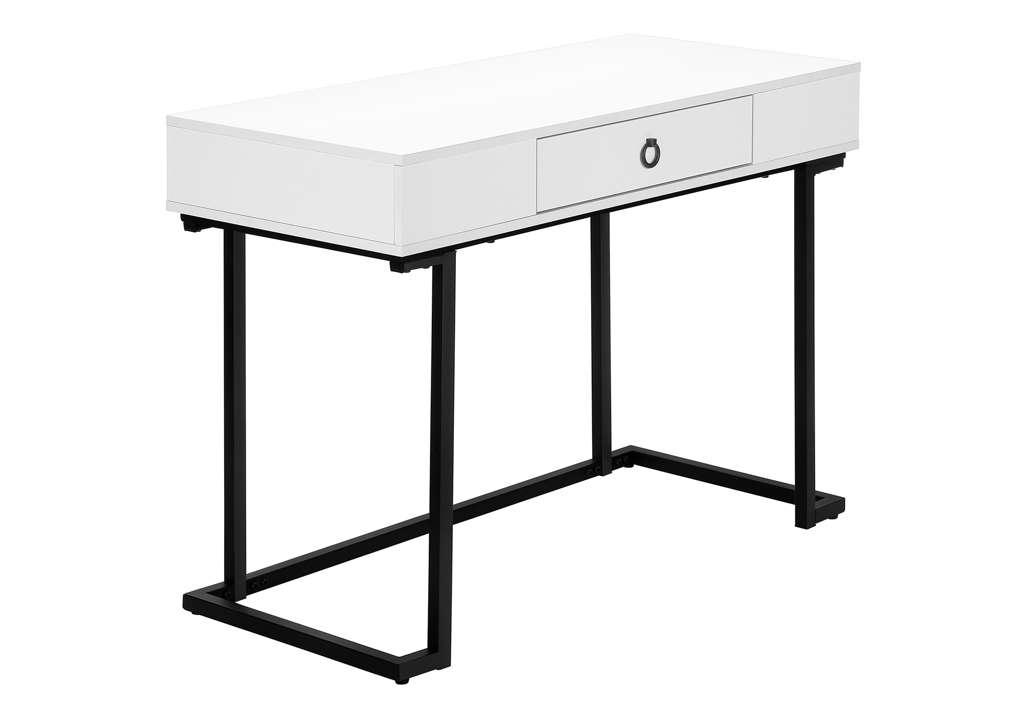 COMPUTER DESK - 42"L / WHITE / BLACK METAL - Image 2