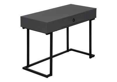 COMPUTER DESK - 42"L / MODERN GREY / BLACK METAL