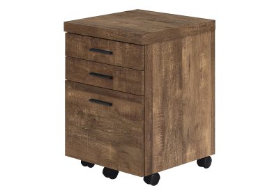 FILING CABINET - 3 DRAWER / BROWN RECLAIMED WOOD / CASTORS
