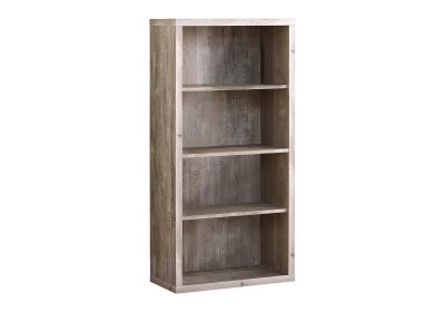 BOOKCASE - 48"H / TAUPE RECLAIMED WOOD-LOOK / ADJ. SHELVES