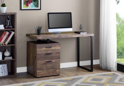 COMPUTER DESK - 48"L / BROWN RECLAIMED WOOD / BLACK METAL
