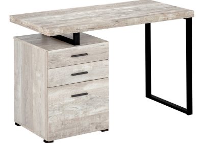 COMPUTER DESK - 48"L / TAUPE RECLAIMED WOOD / BLACK METAL