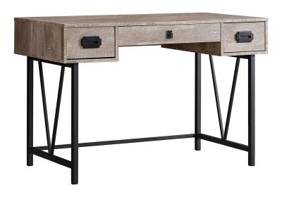 COMPUTER DESK - 48"L / TAUPE RECLAIMED WOOD / BLACK METAL