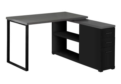 COMPUTER DESK - BLACK / GREY TOP LEFT/RIGHT FACING CORNER