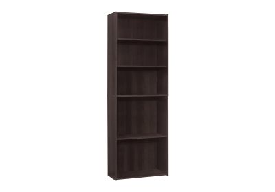 BOOKCASE - 72"H / ESPRESSO WITH 5 SHELVES