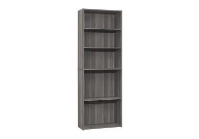 BOOKCASE - 72"H / GREY WITH 5 SHELVES