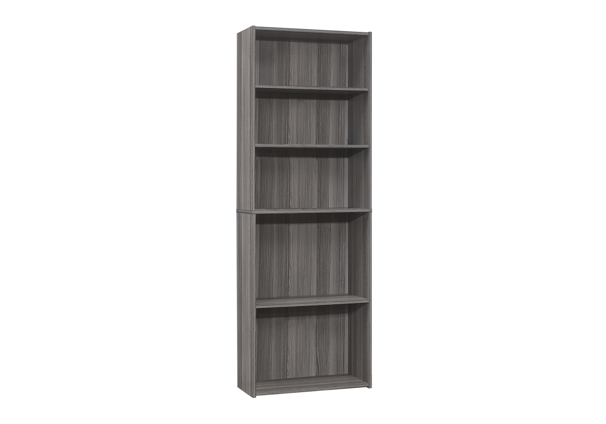 BOOKCASE - 72"H / GREY WITH 5 SHELVES - Image 2